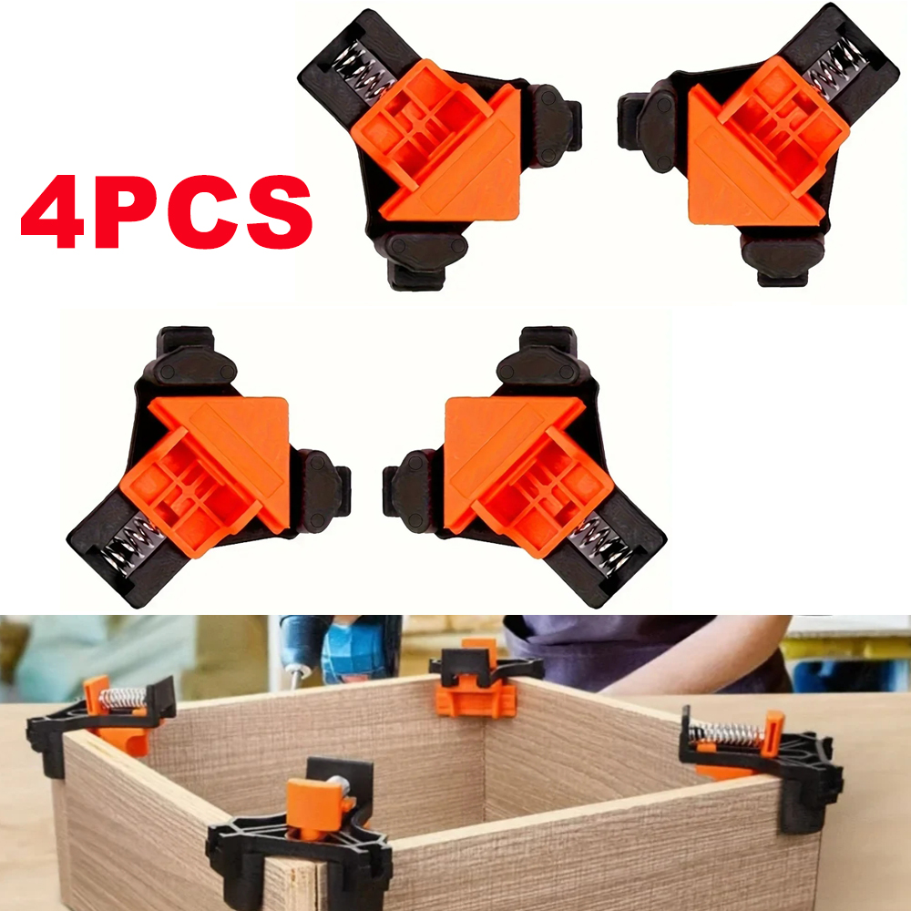 Woodworking Right Angle Clamp - 4PCS Right Angle Fixing Clip Woodworking