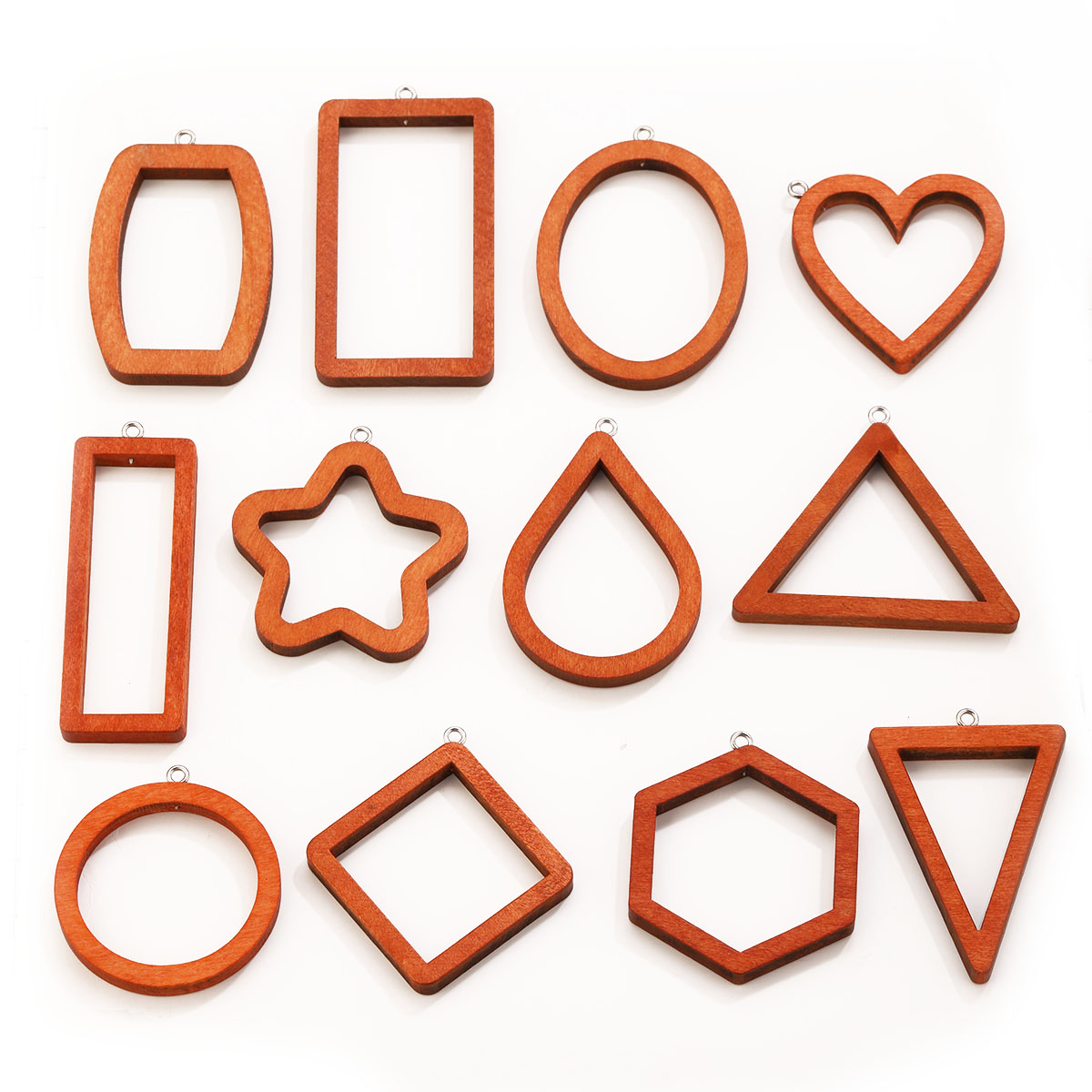 Woodworking Joint Types - 10PCS Triangle Rectangle Wood Geometric Charms