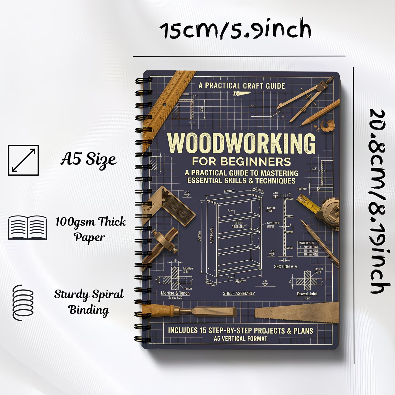 Vintage Sturdy Coil Bound A5 W - Woodworking Book recension och pris