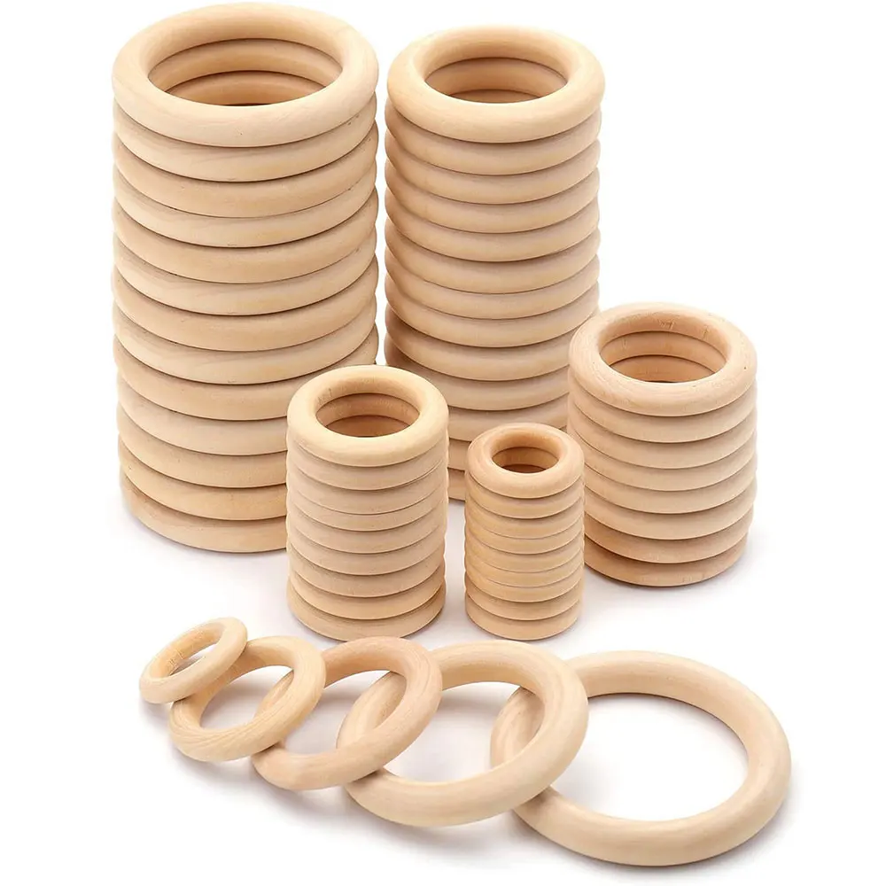 Unfinished Solid Wooden Rings  - Woodworking Joint Types recension och pris