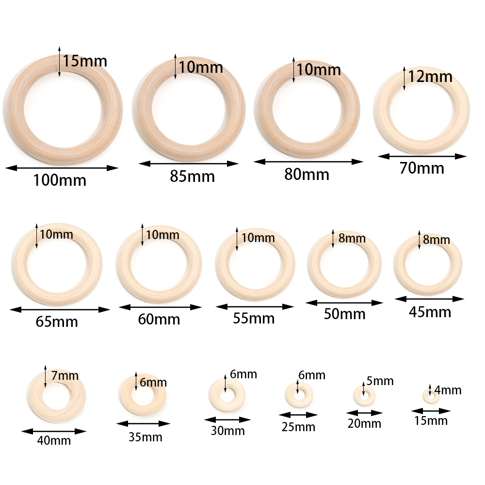 Unfinished Solid Wooden Rings  - Woodworking Joint Types recension och pris