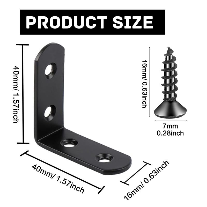 6-20 Pcs Black Corner Brace L  - Woodworking Joint Types recension och pris