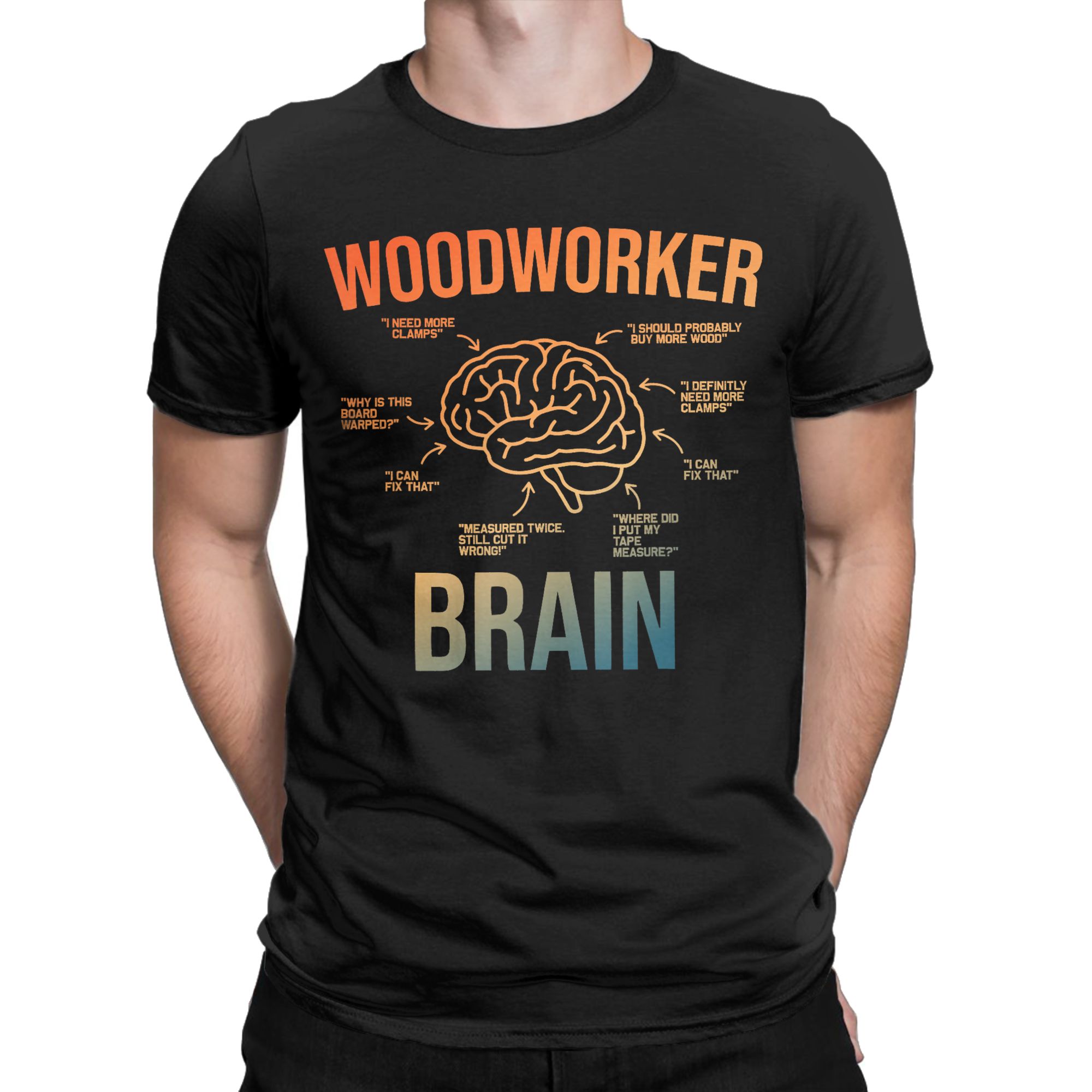 Men T-Shirt Woodworker Brain F - Woodworking Gift Ideas recension och pris